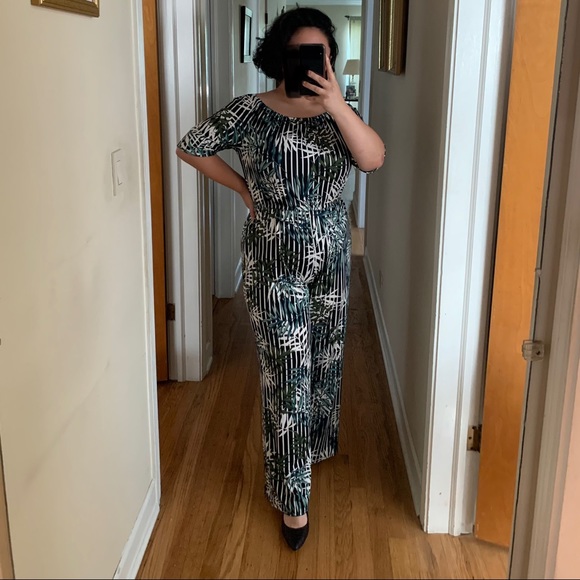 Palm Printed Jumpsuit - Picture 1 of 7